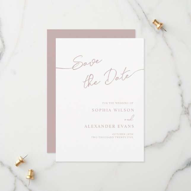 Save the Date Flachkarte für eine Boho Chic Hochze (Vorderseite/Rückseite Beispiel)