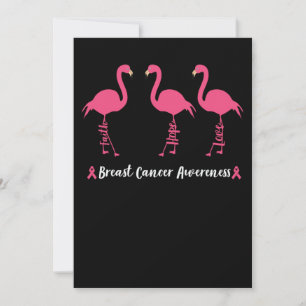 Save The Date Flamant rose Faith Hope Love Cancer du sein Sensib