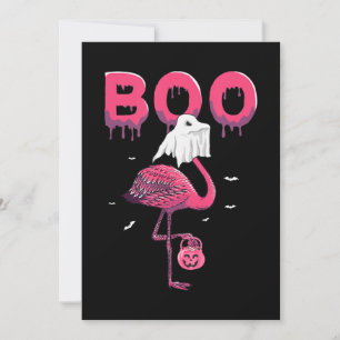 Save The Date Flamant rose Halloween Flamant rose Boo Ghost