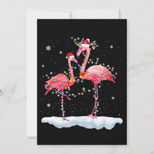 Save The Date Flamingo Feu de Noël Tree Santa Hat Xmas