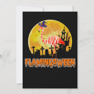 Save The Date Flamingo   Flamingoween Funny Witch Halloween