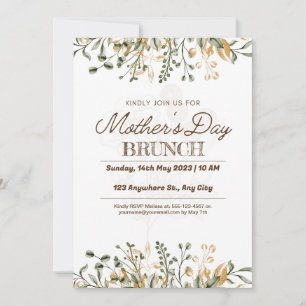 Save The Date Fleur d'aquarelle Brunch Fête des Mères