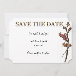 Save The Date Fleur de lin Nouvelle-Zélande Enregistrer la date
