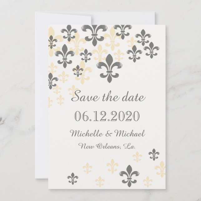 Save The Date Fleur de Lis Cascade Enregistrer la date (Devant)