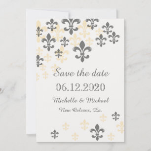 Save The Date Fleur de Lis Cascade Enregistrer la date