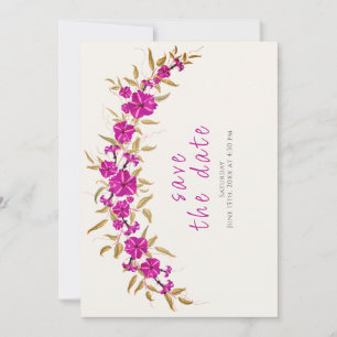 Save The Date Fleur de vigne à trompette sauvage violette Jardin