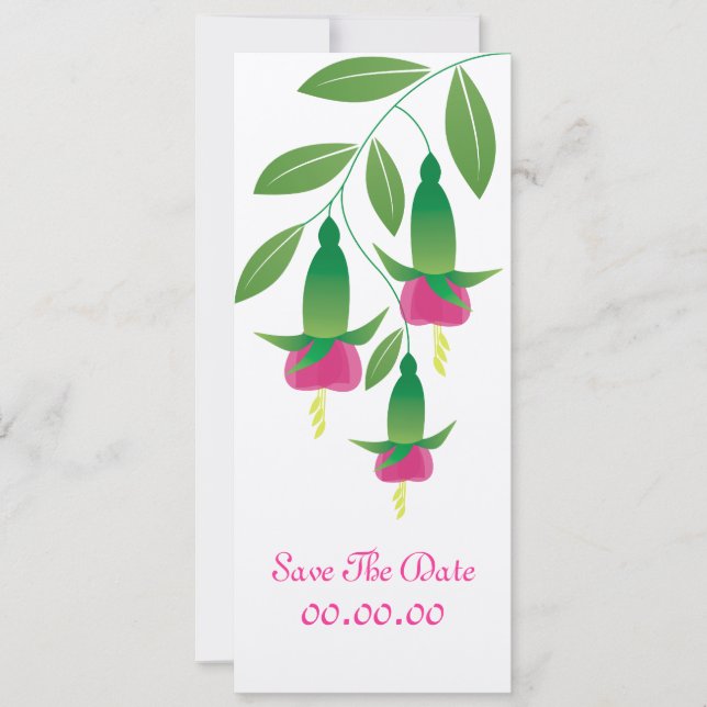 Save The Date Fleur Fuchsia Luxuriante Enregistrer La Date Invit (Devant)