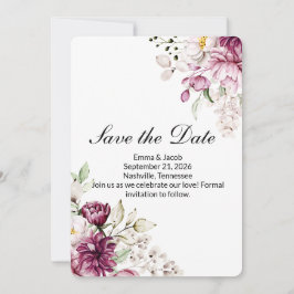 Save The Date Fleur romantique Pivoine florale