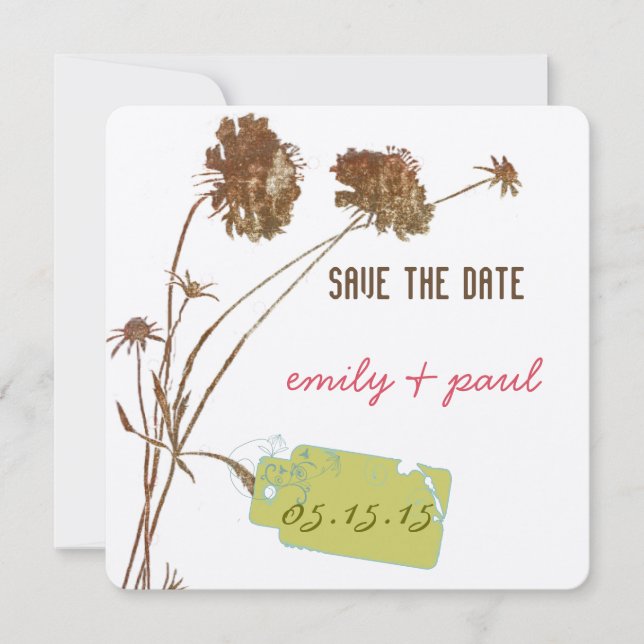 Save The Date Fleur rose de miel Botanique Enregistrer la date (Devant)
