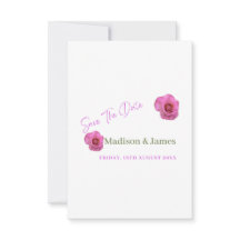 Fleur rose enregistrer l'invitation de date