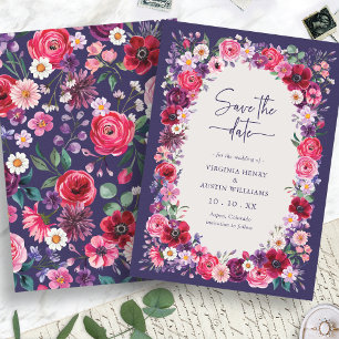 Save The Date Fleur Rouge