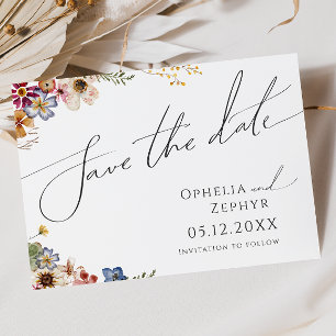 Save The Date Fleur sauvage coloré   Jardin horizontal