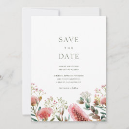 Save The Date Fleur sauvage d'aquarelle autochtone australien