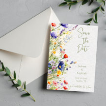 Fleur sauvage d'aquarelle Enregistrer la date