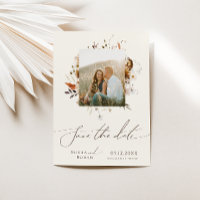 Fleur sauvage d'automne Boho | Cadre photo beige