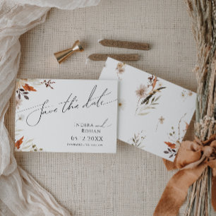 Save The Date Fleur sauvage d'automne Boho horizontal