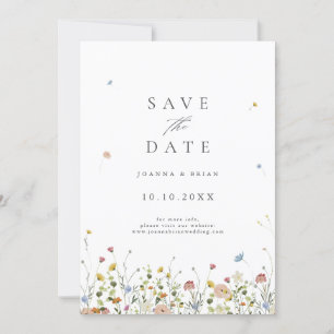Save The Date Fleur sauvage de printemps coloré Meadow Garden QR