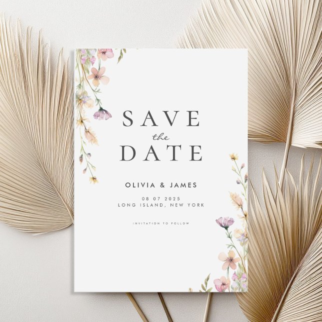 Save The Date Fleur sauvage d'été Floral Mariage (Créateur téléchargé)