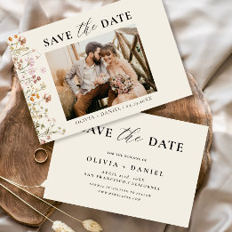 Save The Date Fleur sauvage en terre cuite Floral Mariage coloré