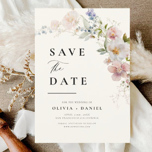 Save The Date Fleur sauvage Floral Garden Boho Enregistrer la da