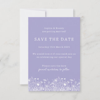 Save The Date Fleur sauvage Lavender Enregistrer La Date