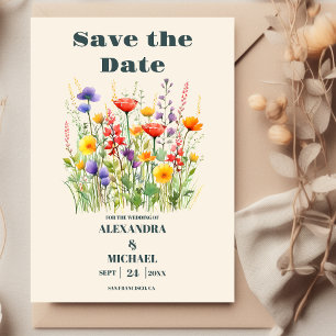 Save The Date Fleur sauvage Mariage Boho Pays Floral