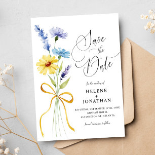Save The Date Fleur sauvage Rustic Boho Garden Mariage élégant