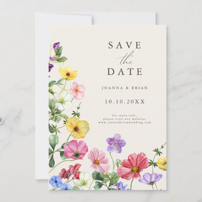 Save The Date Fleur sauvage Rustic Chic Floral Boho Enregistrer  (Devant)