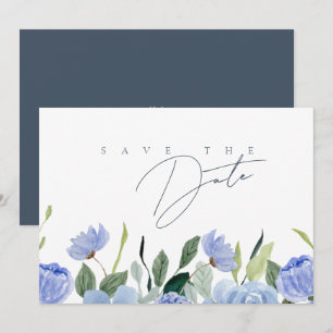 Save The Date Fleur sauvage simple Royal Blue Opulence Mariage