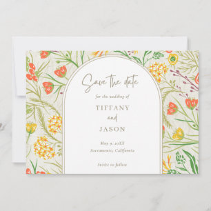 Save The Date Fleur sauvage Wild Meadow Mariage extérieur