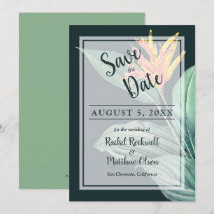 Save The Date Fleur tropicale Mariage élégant Enregistrer la dat