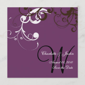 Save The Date fleurir ; violet enregistrer la date