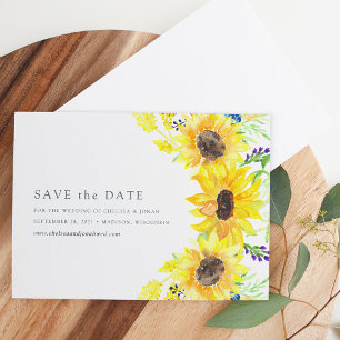 Save The Date Fleurs Aquarelle Tournesol Enregistrer la date