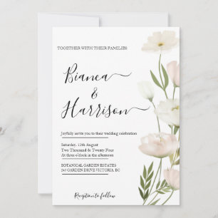 Save The Date Fleurs blanches Végétation Photo Succulente