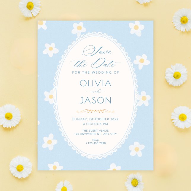 Save The Date Fleurs bleues  (Créateur téléchargé)