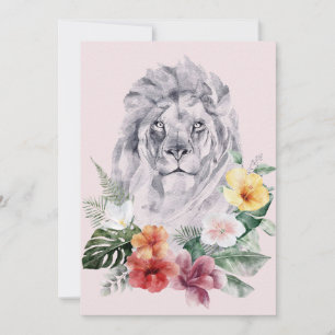 Save The Date Fleurs d'animaux lions