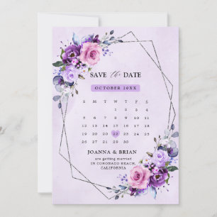 Save The Date Fleurs d'aquarelle rose vif