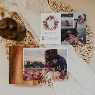 Save The Date Fleurs d'automne   Floral Crest Mariage 4 Photo