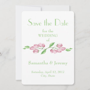 Save The Date Fleurs de fleurs de cerisier de printemps Sauvez l