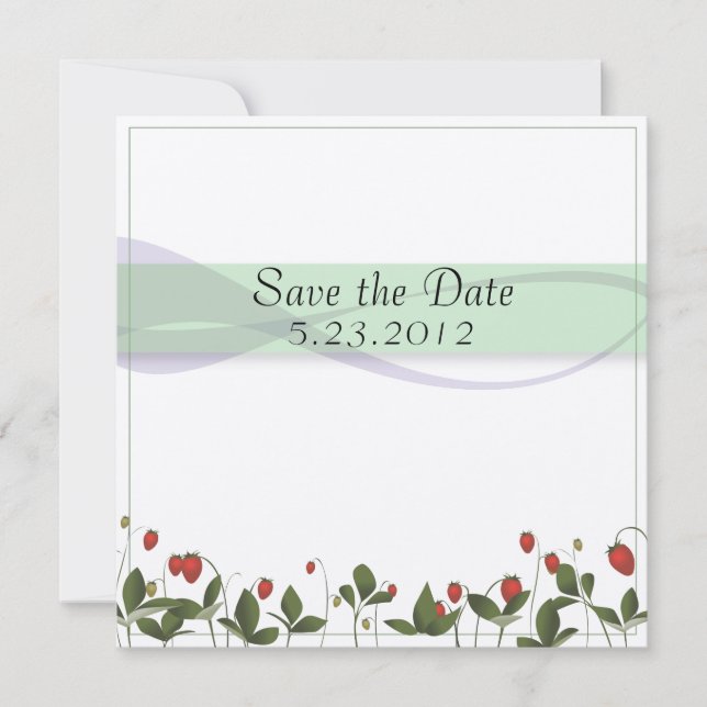 Save The Date Fleurs de fraises (Devant)