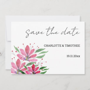Save The Date Fleurs de lotus rustiques Aquarelle Art
