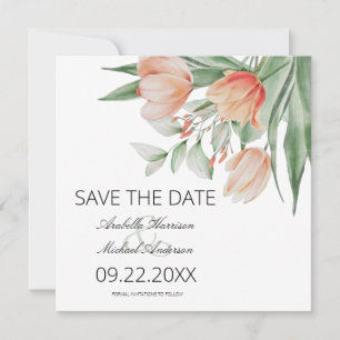 Save The Date Fleurs de pêche aquarelle printanière