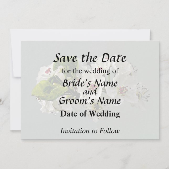 Save The Date Fleurs de poiriers blancs en fleurs (Devant)