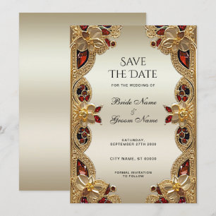 Save The Date Fleurs D'Or Gemstone Rouge Splendor Enregistrer La
