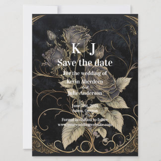 Save The Date Fleurs gothiques pour annoncer votre mariage