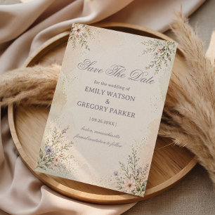 Save The Date Fleurs pastel doux