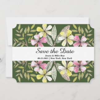 Save The Date fleurs peintes à la main