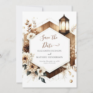 Save The Date Fleurs personnalisées Mariage rustique