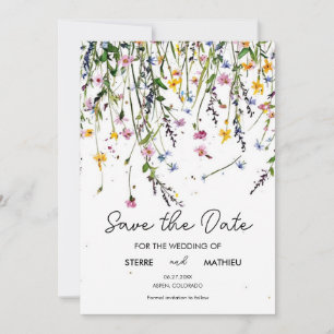 Save The Date Fleurs sauvages de champ modifiable