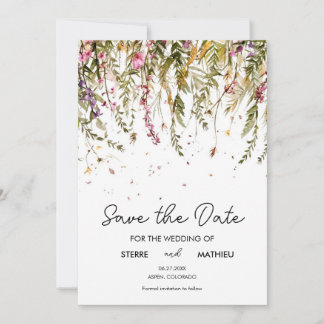 Save The Date Fleurs sauvages de jardin Whimsical